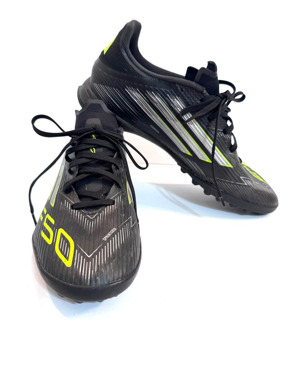 Men’s adidas F50 Black Green League Turf Soccer Cleats Size 8.5